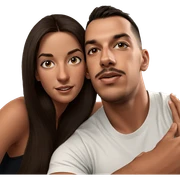 intimate indoor portrait of couple sticker