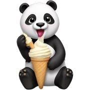 Panda eating ice cream sticker