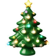 Green vintage ceramic Christmas tree with colored Christmas lights and snow  sticker