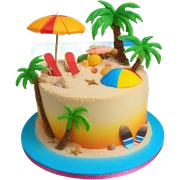 beach cake sticker