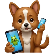 Dog grabbing Android Phone sticker