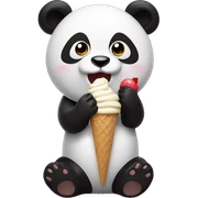 Panda eating ice cream sticker