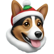 Black corgi in Christmas costume  sticker