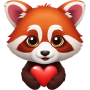 red panda with heart sticker