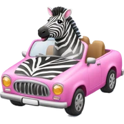 zebra driving a pink car sticker