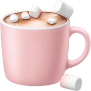 Light Pink mug of hot chocolate with marshmallows  sticker