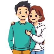 Cute couple sticker