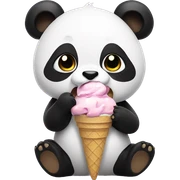 Panda eating ice cream sticker