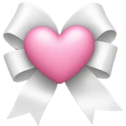 pink heart with white bow sticker