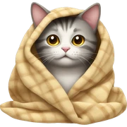 cat in blanket sticker
