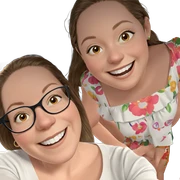 two girls sharing a smile sticker