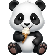 Panda eating ice cream sticker