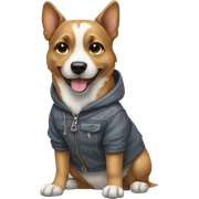 Dog wearing clothes  sticker