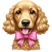 Goolden doodle with pink bow sticker