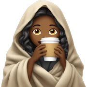 girl inside a blanket sipping coffee eyes closed sticker
