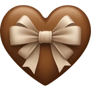Brown heart with bow sticker