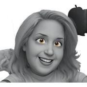 smiling girl in horror theme sticker
