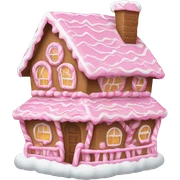 Pink gingerbread house sticker
