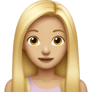 Girl with straight long blonde hair sticker