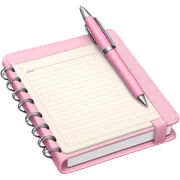 Light Pink Planner open notebook with pink pen sticker