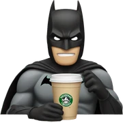 Batman drinking Starbucks sticker