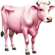 Pink full body cow  sticker