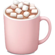 Light Pink mug of hot chocolate with marshmallows  sticker