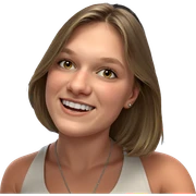 happy girl in indoor setting sticker