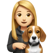 Beagle and girl sticker
