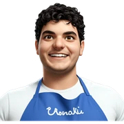 smiling boy in apron sticker