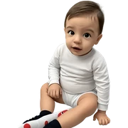 child sitting in socks sticker