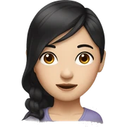 Asian girl with black hair sticker