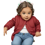 girl on couch with bow sticker