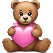 Teddy bear holding pink  sticker