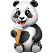 Panda eating ice cream sticker