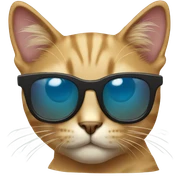 Cat with sunglasses sticker