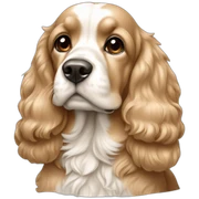 American cocker beige and white sticker