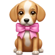 Pink dog with bow sticker