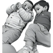 child drinking in greyscale sticker