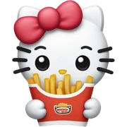hello kitty holding french fries sticker