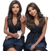 girls enjoying tea together sticker