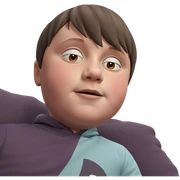 serious boy in meme style sticker