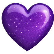 Purple glitter heart sticker