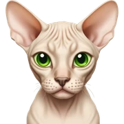 tan sphynx cat with green eyes  sticker