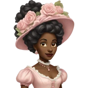 vintage rococo black woman in a light pink gown  sticker