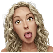 blonde girl with tongue out sticker