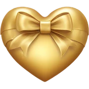 Gold heart with bow  sticker