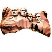 Pink ombre Mount Rushmore with glitter sticker