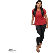 smiling male in red shirt sticker