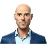bald man in formal suit sticker